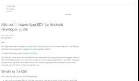 
							         Microsoft Intune App SDK for Android developer guide | Microsoft Docs								  
							    