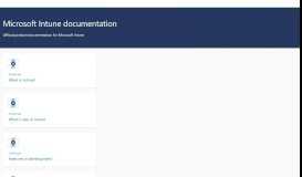 
							         Microsoft Intune documentation | Microsoft Docs								  
							    