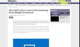 
							         Microsoft Intune unterstützt Samsung Knox Mobile Enrollment - silicon ...								  
							    