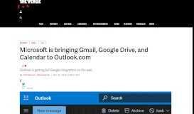 
							         Microsoft is bringing Gmail, Google Drive, and Calendar to ...								  
							    