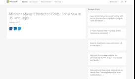 
							         Microsoft Malware Protection Center Portal Now in 35 Languages ...								  
							    