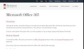 
							         Microsoft Office 365 | Burman University								  
							    