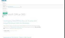 
							         Microsoft Office 365 | Okta								  
							    
