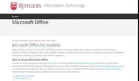 
							         Microsoft Office for Students | Office of Information Technology								  
							    