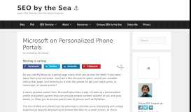 
							         Microsoft on Personalized Phone Portals - SEO by the Sea								  
							    