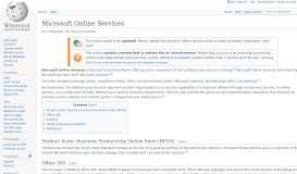 
							         Microsoft Online Services - Wikipedia								  
							    
