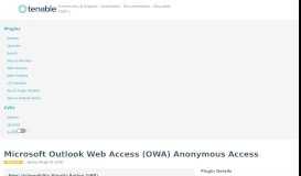 
							         Microsoft Outlook Web Access (OWA) Anonymous Access | Tenable®								  
							    