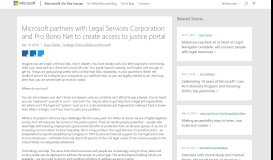 
							         Microsoft partners with Legal Services Corporation and Pro Bono Net ...								  
							    