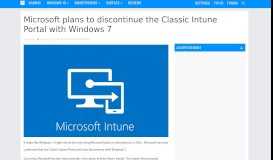 
							         Microsoft plans to discontinue the Classic Intune Portal with Windows 7								  
							    