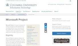 
							         Microsoft Project | Columbia University Information Technology								  
							    