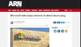 
							         Microsoft side-steps channel in direct Azure play - ARN								  
							    