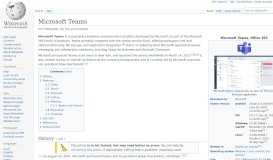 
							         Microsoft Teams - Wikipedia								  
							    