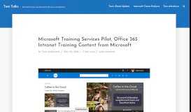 
							         Microsoft Training Services Pilot, Office 365 Intranet Training Content ...								  
							    