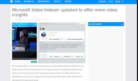 
							         Microsoft Video Indexer updated to offer more video insights ...								  
							    