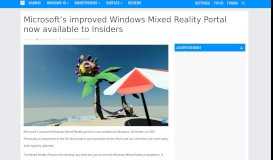 
							         Microsoft's improved Windows Mixed Reality Portal now available to ...								  
							    