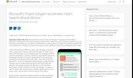 
							         Microsoft's Project Sangam accelerates India's Swachh Bharat Mission ...								  
							    