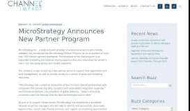 
							         MicroStrategy Announces New Partner Program - Channel Impact								  
							    
