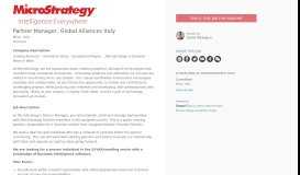 
							         MicroStrategy Partner Manager, Global Alliances Italy | SmartRecruiters								  
							    