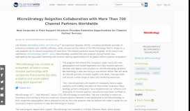 
							         MicroStrategy Reignites Collaboration with More Than ... - Business Wire								  
							    