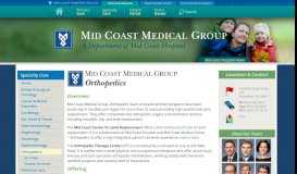 
							         Mid Coast Medical Group–Orthopedics | Hip, Knee, and Shoulder ...								  
							    