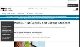
							         Middle and High School Students | King County Library System								  
							    