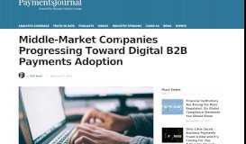 
							         Middle-Market Companies Progressing Toward Digital B2B Payments ...								  
							    