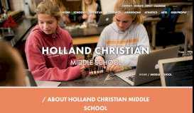 
							         Middle School | Holland Christian Schools								  
							    