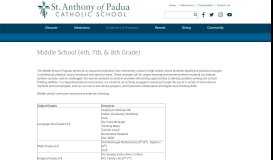 
							         Middle School | St. Anthony of Padua Catholic School | The ...								  
							    