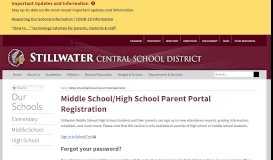 
							         Middle School/High School Parent Portal Registration | Stillwater ...								  
							    