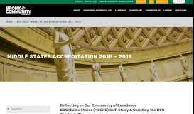 
							         Middle States Accreditation 2018 – 2019 – Bronx Community College								  
							    