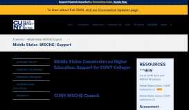 
							         Middle States (MSCHE) Support – The City University of New York								  
							    