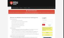 
							         Middlesex University Electronic Tendering Site - Home								  
							    