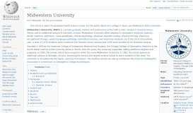 
							         Midwestern University - Wikipedia								  
							    
