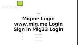 
							         Migme Login www.mig.me Login Sign in Mig33 Login								  
							    