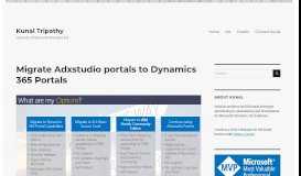 
							         Migrate Adxstudio portals to Dynamics 365 Portals - Kunal Tripathy								  
							    