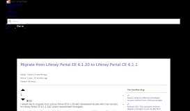 
							         Migrate from Liferay Portal EE 6.1.20 to Liferay Portal CE 6.1.1 ...								  
							    