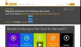 
							         Migrating SharePoint On-Premise to the Cloud | TechNet Radio ...								  
							    
