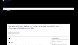 
							         Migration of Project Webcenter Portal Framework Application from ...								  
							    
