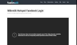 
							         Mikrotik Hotspot Facebook Login - Fusion WiFi								  
							    