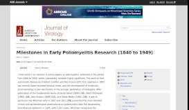 
							         Milestones in Early Poliomyelitis Research (1840 to 1949) | Journal of ...								  
							    