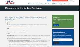
							         Military and DoD Child Care Assistance - Child Care Aware								  
							    