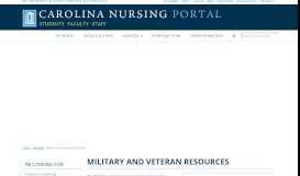
							         Military and Veteran Resources | UNC School of Nursing Portal								  
							    