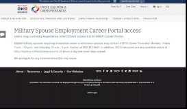 
							         Military Spouse Employment Career Portal access - MySECO								  
							    