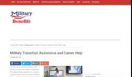 
							         Military Transition Assistance and Career Help - Military Benefits								  
							    