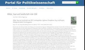 
							         Militär, Staat und Gesellschaft in der DDR - Portal für Politikwissenschaft								  
							    