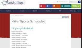 
							         Miller Sports Schedules | Marshalltown								  
							    