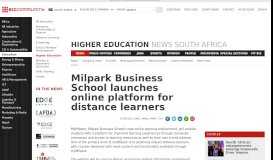 
							         Milpark Business School launches online platform for distance ...								  
							    