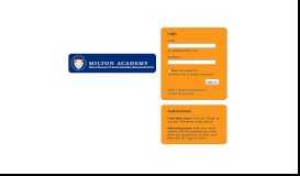 
							         Milton Academy Application								  
							    