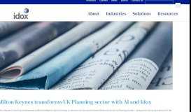 
							         Milton Keynes transforms UK Planning sector with AI and Idox - Idox plc								  
							    