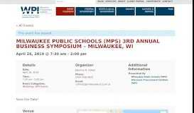
							         Milwaukee Public Schools (MPS) 3rd Annual Business Symposium ...								  
							    